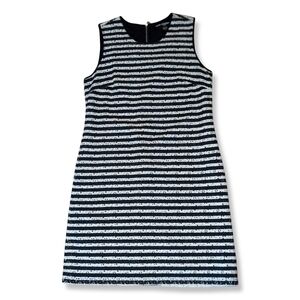 KARL LAGERFELD EYELET EMBROIDERY NAVY AND CREAM SLEEVELESS DRESS WOMEN'S SZ 14